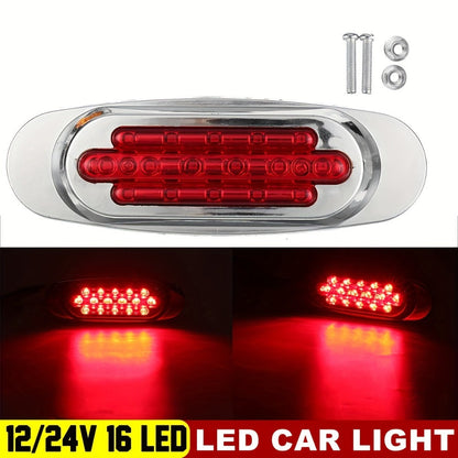LED Side Marker Lights 4-Pack for Truck Trailer 16 LEDs Dual Mode Steady-On & Flash – 12-24V Universal Fit Front Rear Side Marker Lamp