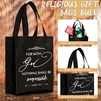 Christian Gift Bags Bulk with Handle for Parties, Celebrations and Guest Favors, with the Listed Configuration