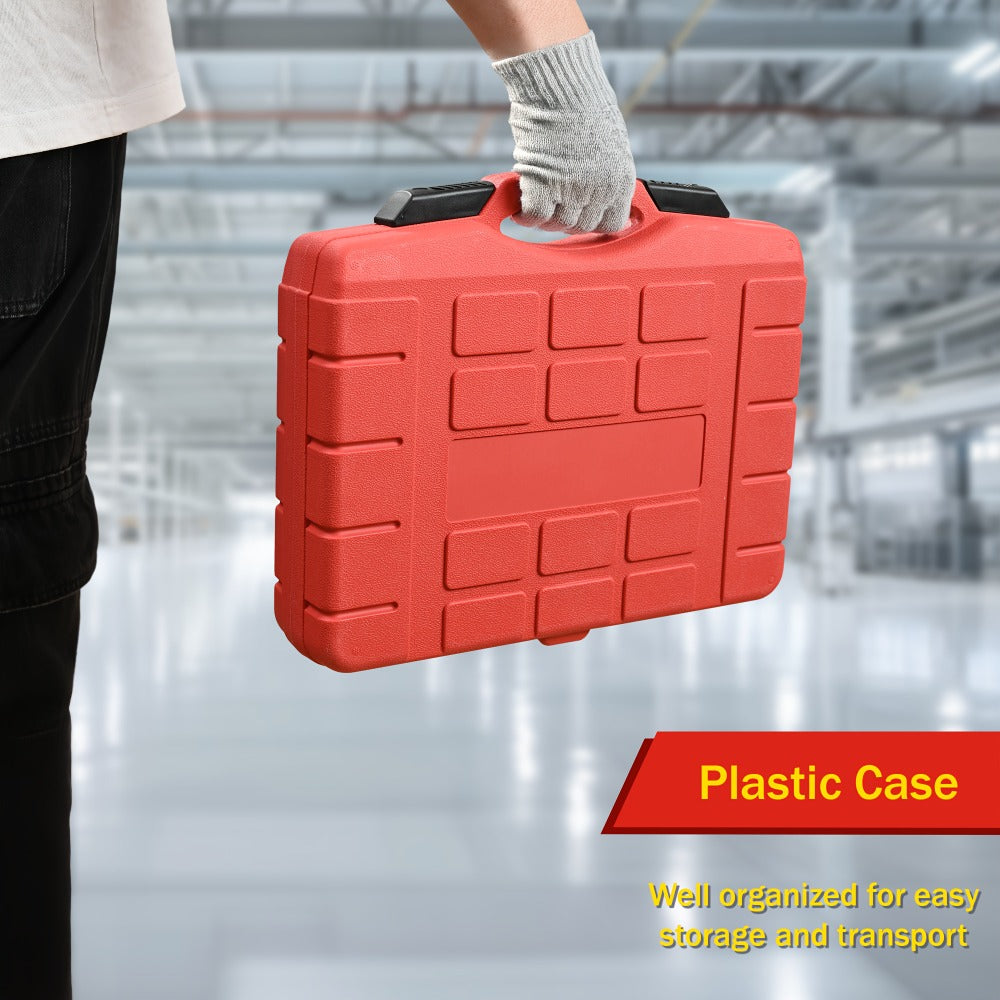 Five-Piece Ball Joint Separator and Puller Tool Set with Red Carry Case and Five Distinct Tool Profiles