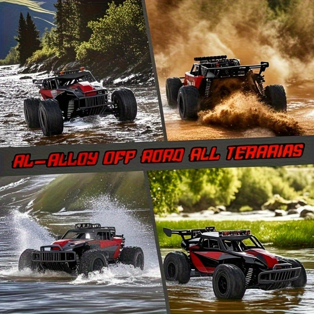 RC Off-Road Car with LED Lights for Kids Ages 6+, High Speed Remote Control Buggy Light-Up RC Truck for Boys & Girls