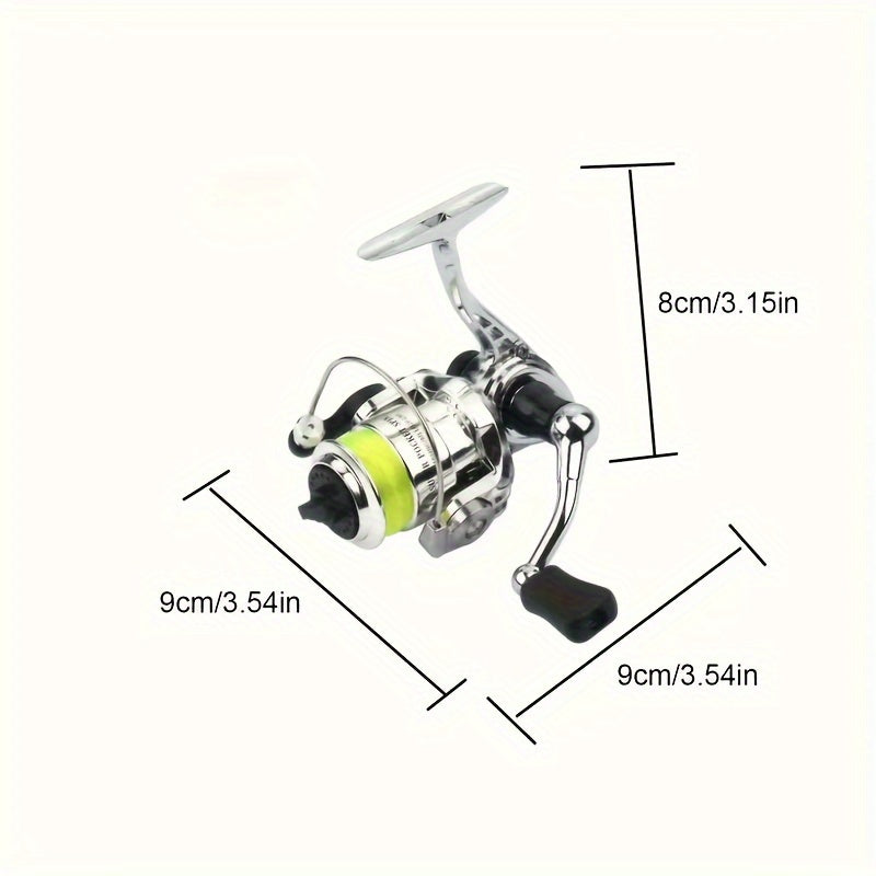 Mini 100 Spinning Fishing Reel – 4.3:1 High-Speed Gear Ratio, Aluminum Alloy Body, Interchangeable Rocker Arm, Ambidextrous