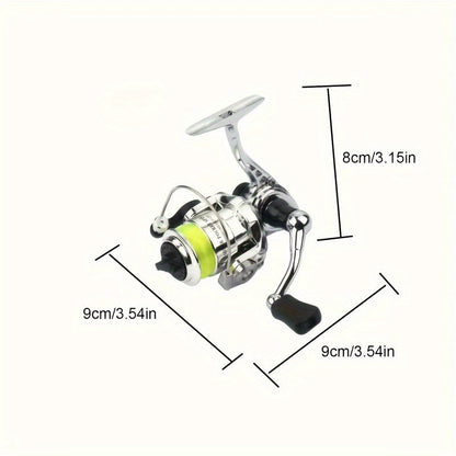 Mini 100 Spinning Fishing Reel – 4.3:1 High-Speed Gear Ratio, Aluminum Alloy Body, Interchangeable Rocker Arm, Ambidextrous