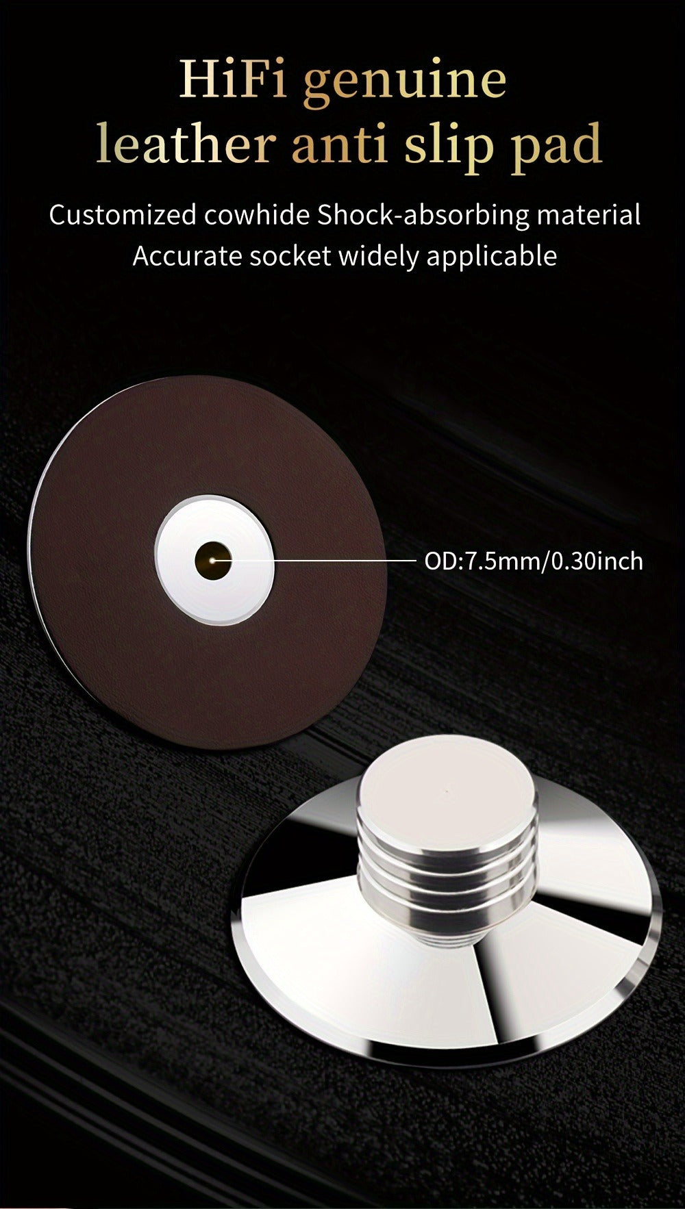 Vinyl Record Weight Stabilizer LP Clamp for Turntables | Metal Disc Stabilizer, Reduces Vibration & Noise, Polished Stainless Steel