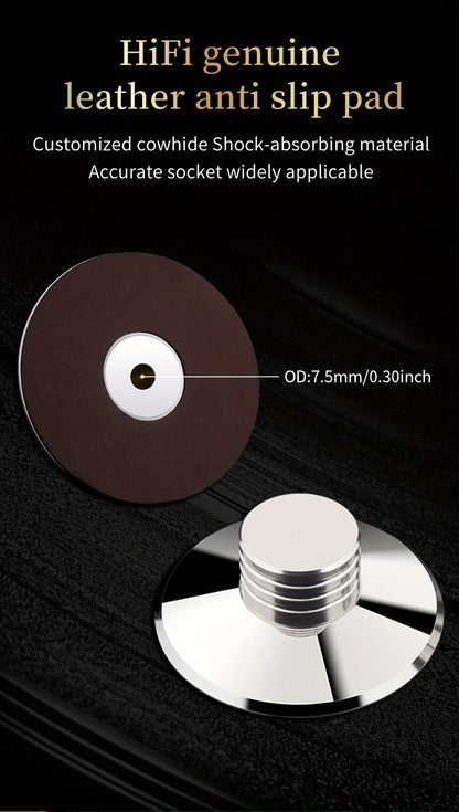 Vinyl Record Weight Stabilizer LP Clamp for Turntables | Metal Disc Stabilizer, Reduces Vibration & Noise, Polished Stainless Steel