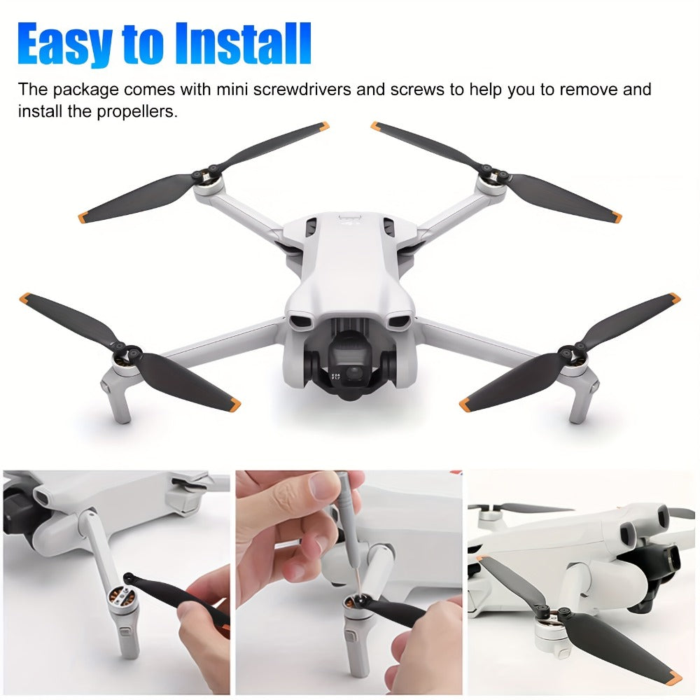 DJI Mini 3 Replacement Propellers 16pcs, Low-Noise Quick-Release Drone Blades Upgrade Kit with Screws & Screwdrivers