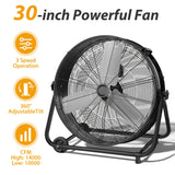 30″ Black Fan