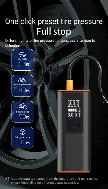 150 PSI Cordless Tire Inflator with 6000mAh Battery, Digital Pressure Gauge, LED Light and USB-C Charging