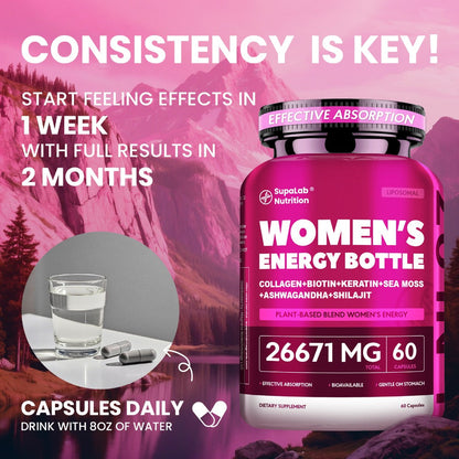 Women's Multivitamin 20-in-1 with Sea Moss, Shilajit & Ashwagandha, Daily Energy, Hormonal Balance