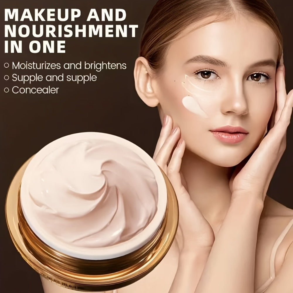 Face Cream Ganoderma Cordyceps Formula with Hyaluronic Acid, Glycerin and Golden-Tone Bottle