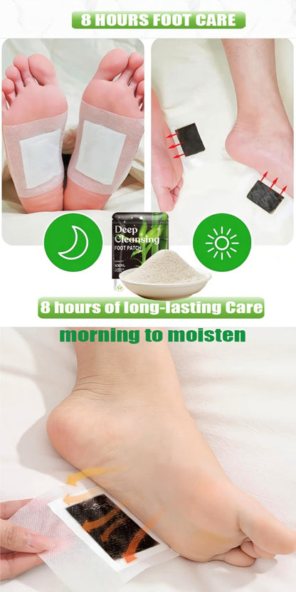Detox Foot Patches with Bamboo Vinegar Ginger & Lavender – Natural Plant Formula Deep Cleansing Overnight Foot Pads
