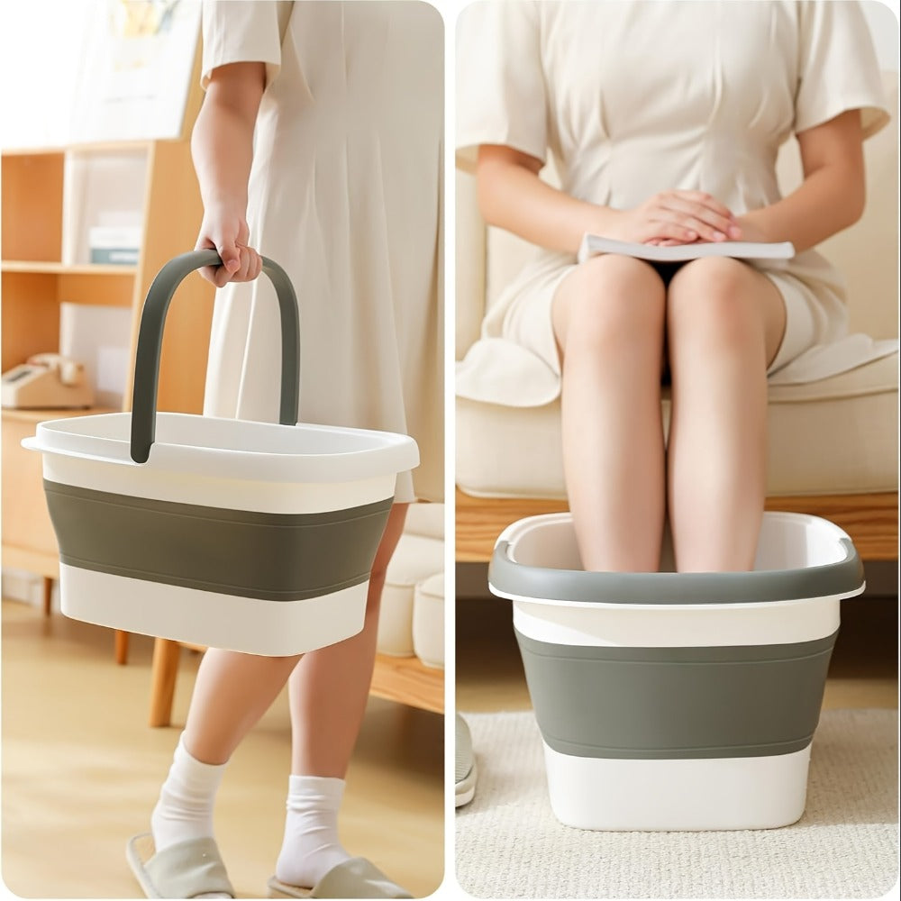 Foldable Foot Bath Tub Collapsible Foot Soak Basin 3.96 Gallon with Carry Handle Portable Pedicure Soaking Tub Space-Saving Easy Clean