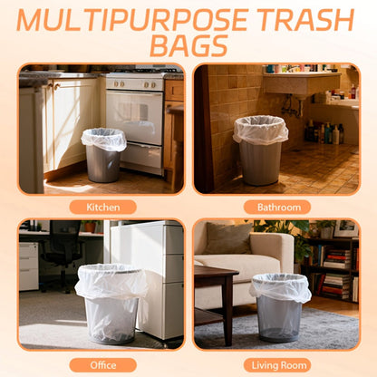 13 Gallon White Roll Garbage Bags Leak Proof Large Capacity Kitchen Trash Bags for Kitchen Living Room Bathroom Waste Bin 26 Count 62 Count