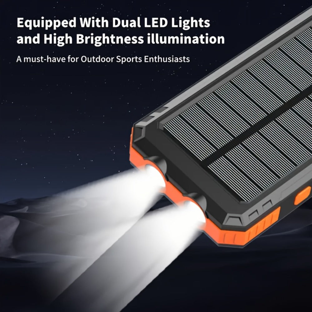 2-Pack Solar Power Bank 20000mAh 40000mAh Portable Dual USB Fast Charging with Built-In for an Everyday Personal Care Routine