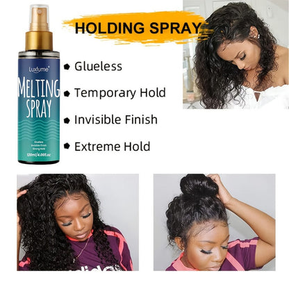 Lace Melting Spray Kit with Bold Hold Hair Glue & Remover 120ml 24H Long Lasting Quick Dry No Residue Edge Control Safe for Sensitive Scalp