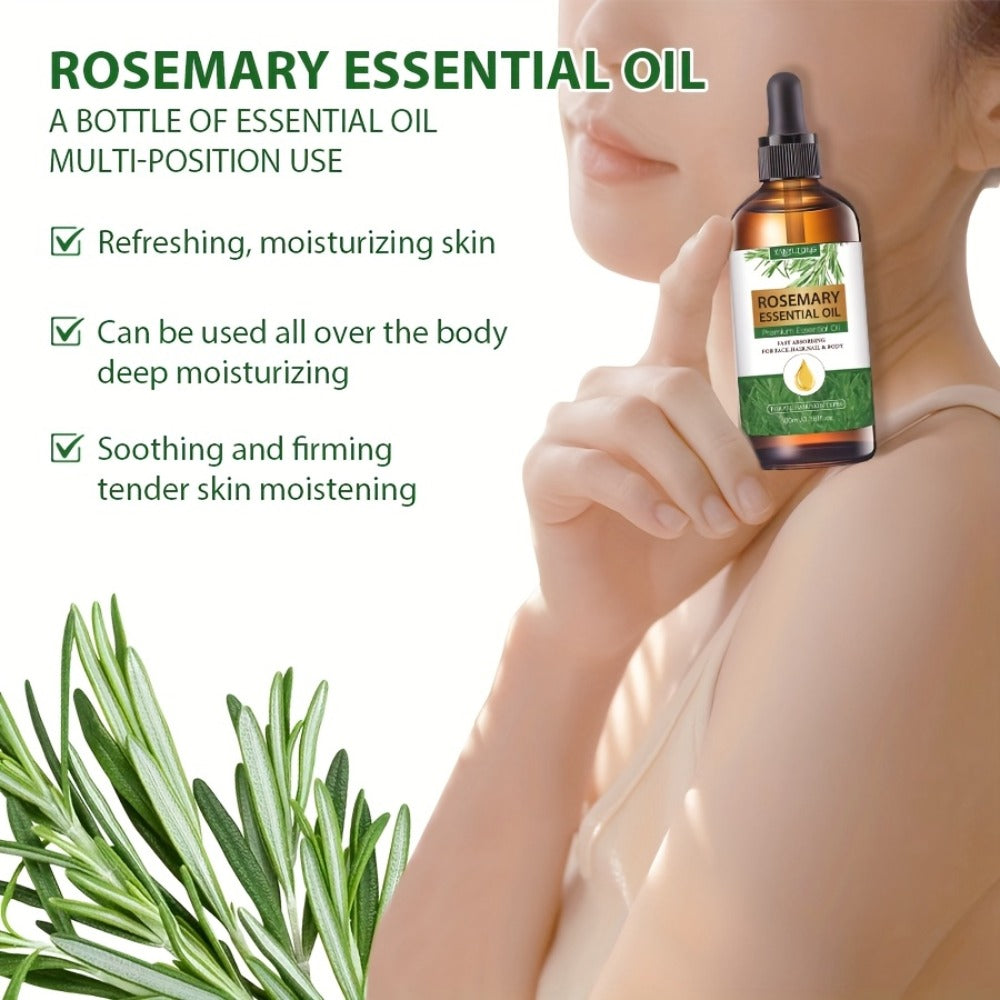 Essential Oil Rosemary External-Use Dropper Bottle with 1-Piece, 2-Piece or 1.01oz Available Options