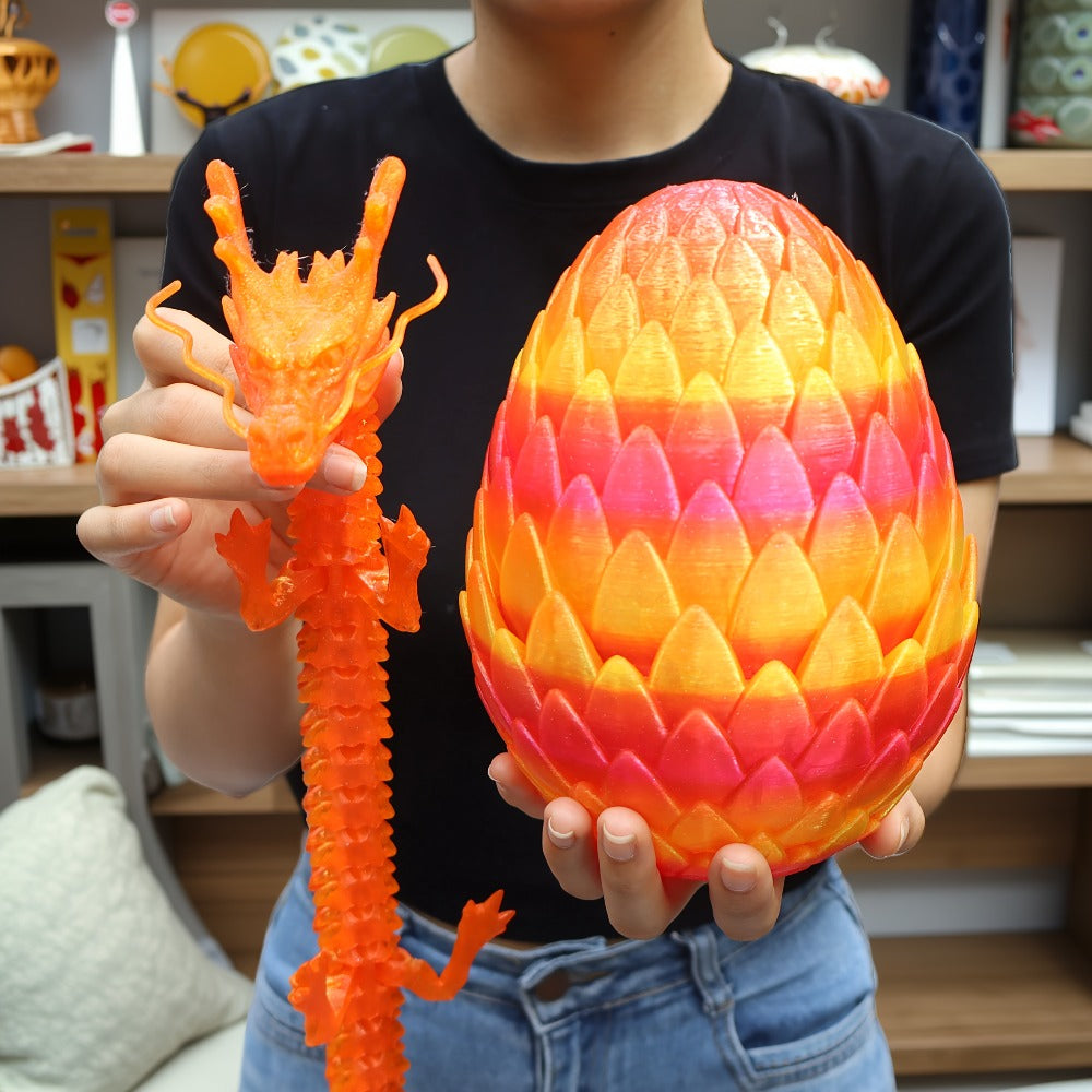 Dragon Egg Gift Set 3D Printed, 7.09in Scaled Egg + 23.62in Large Dragon with the Listed Color, Size or Set Options for Everyday Use