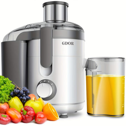 Compact Centrifugal Juicer Dual Speed – 2.5" Wide Feed Chute, BPA-Free Anti-Drip Spout, Easy Clean, Includes Juice Jug & Brush