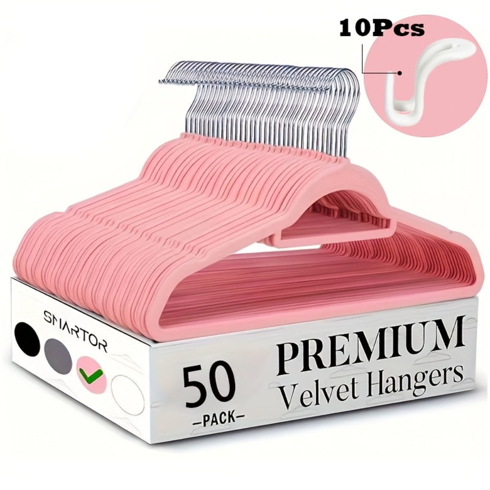 Velvet Hangers Non-Slip Slim Space Saving Clothes Hangers, Premium Flocked Suit Hangers for Closet Organization