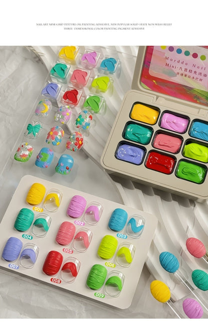 Gel Nail Polish Set with MORDDA Label, 9 Romantic Summer Dopamine Gel Colors in Nine-Grid Set