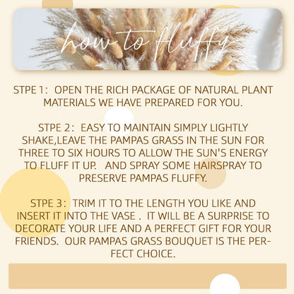 Pampas Grass Decor 120pcs Natural Dried Floral Arrangement Boho Bouquet for Wedding for Entryways, Bedrooms and Living Spaces