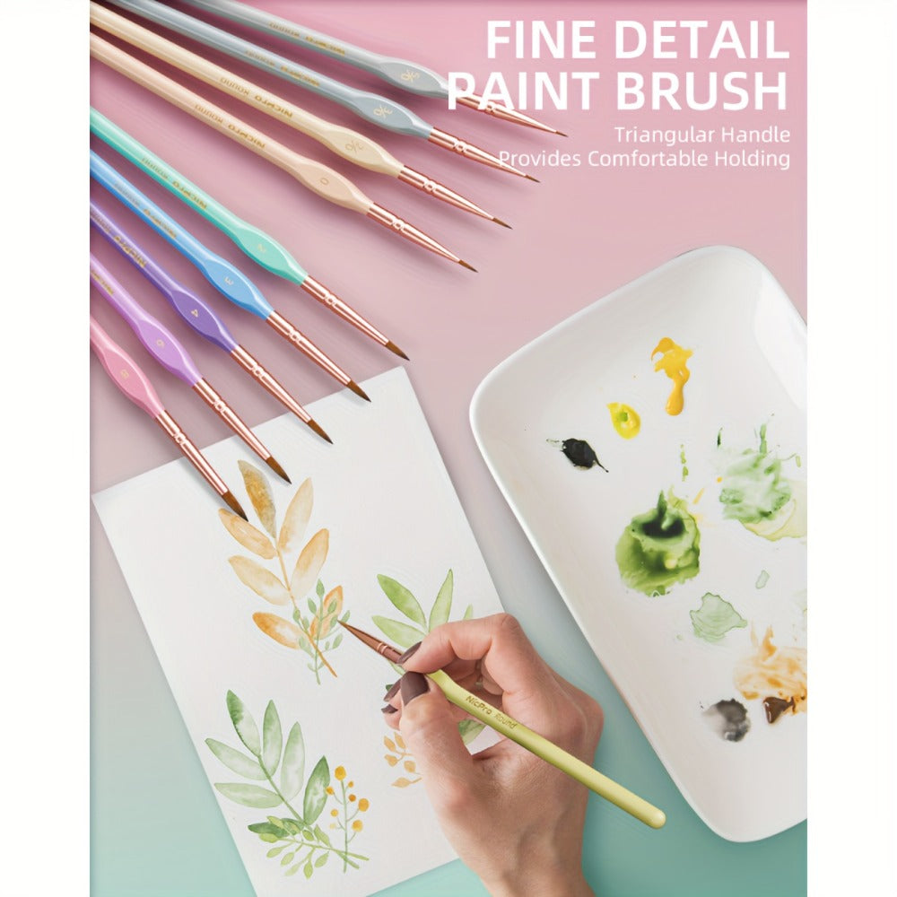 Miniature Paint Brush Set 15 Piece with Case, Micro Fine Detail Brushes for Acrylic, Oil, Watercolor
