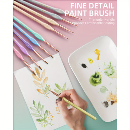 Miniature Paint Brush Set 15 Piece with Case, Micro Fine Detail Brushes for Acrylic, Oil, Watercolor