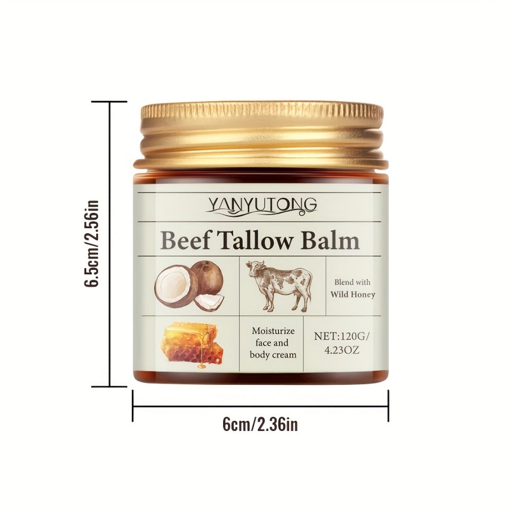 Grass-Fed Beef Tallow Cream with Raw Honey & Vitamin E, Minimalist Face & Body, Clean Beauty All-Over Skin Nourishment for Dry Skin