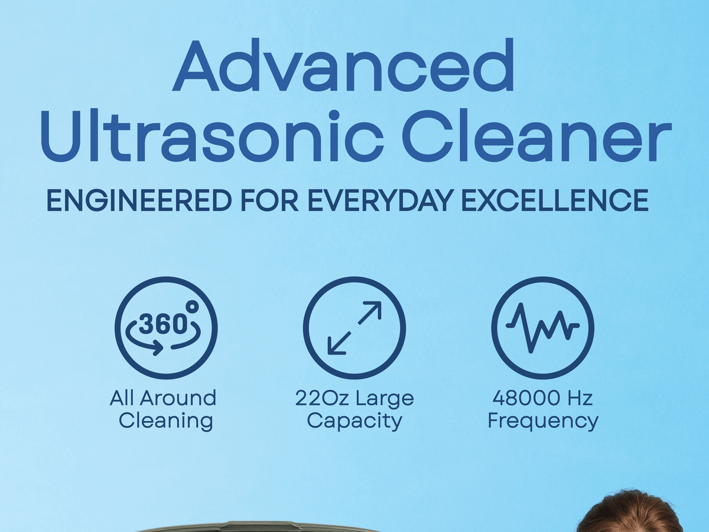 Ultrasonic Cleaner - Jewelry Machine 48000Hz Portable for Glasses Watches Dentures Rings - product detail view 8