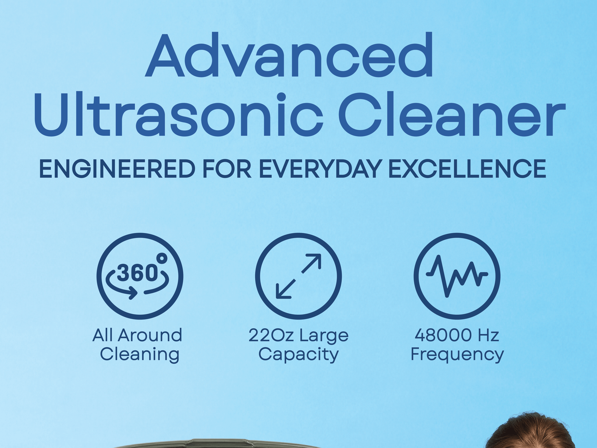 Ultrasonic Cleaner - Jewelry Machine 48000Hz Portable for Glasses Watches Dentures Rings - product detail view 8