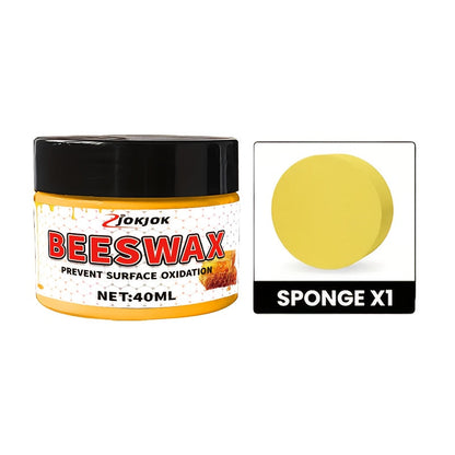 Beeswax Wood Polish, Liquid Furniture Wax for Floors, Desks & Cabinets, Gloss, Multi-Surface Wood Restorer with Sponge