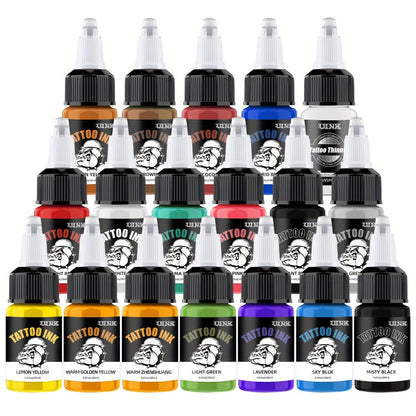 Tattoo Ink Set Professional 7 & 18 Colors 20ml Large Bottle Tattoo Cartridge Ink Kit for Temporary Body Art, Festivals and Costumes
