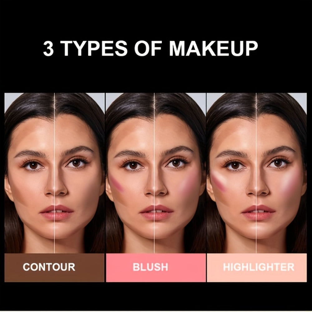 3-in-1 Makeup Stick Set 6pcs – Waterproof Blush Eye Shadow & Highlighter Stick, Long-Lasting Moisturizing Cream Formula
