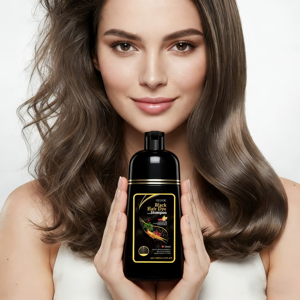 Hair Color Shampoo, EELHOE 3-in-1 Six-Bottle 3.38oz Set in Black, Brown or Mixed Color Packs