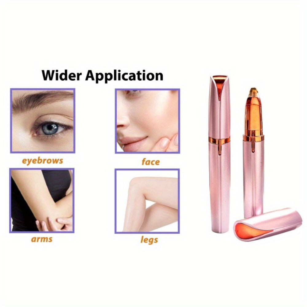Electric Eyebrow Trimmer for Women 2 Pack, USB Rechargeable Painless Precision Eyebrow Razor Pen, Portable Hair Remover for Face Lip Leg