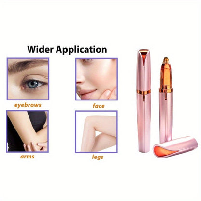 Electric Eyebrow Trimmer for Women 2 Pack, USB Rechargeable Painless Precision Eyebrow Razor Pen, Portable Hair Remover for Face Lip Leg