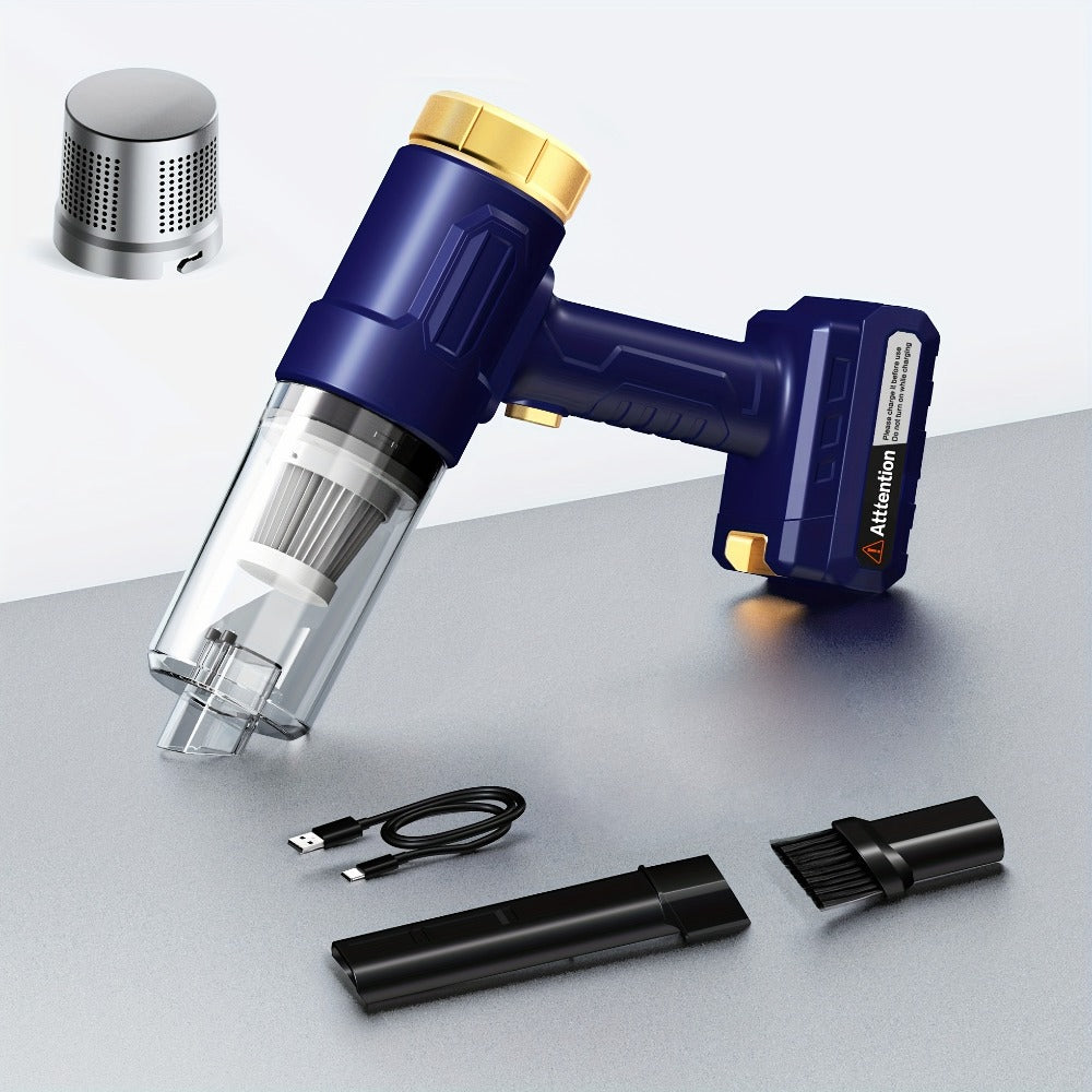 Handheld Vacuum Cleaner with 4KPa Suction, USB Charging, Crevice Tool and Three Color Options