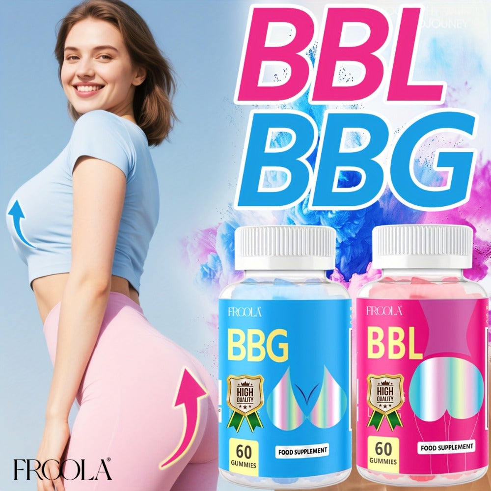 BBL Gummies for Women Butt Enhancement 60 Count Strawberry Flavor for Bath Time, Home Spa and Personal Care