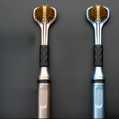 360 Toothbrush 2-Pack, Three-Head Design with & Hard Nylon Bristles, 360° Cleaning, Tongue Coating Removal