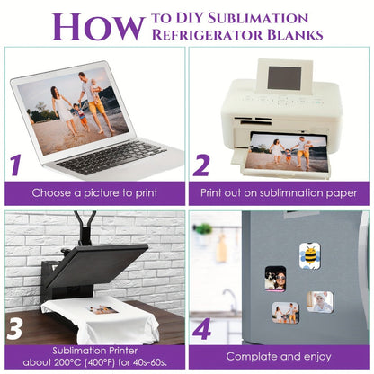Sublimation Magnet Blanks 96 Pcs Blank Refrigerator Magnets for DIY Crafts for Home Cooking, Dining and Outdoor Meals