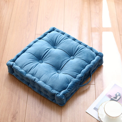 Square Flannel Floor Cushion Thickened Futon Meditation Mat Chair Seat Pad Bay Window Pillow for Entryways, Bedrooms and Living Spaces
