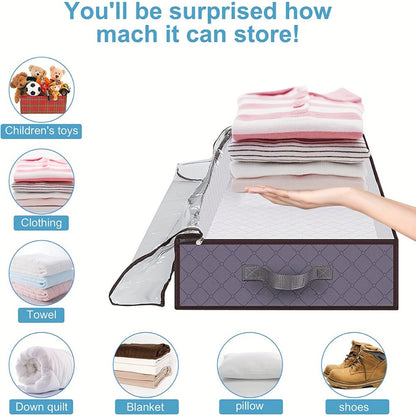 Under Bed Storage Bins Collapsible 23.78 Gal – Foldable Underbed Organizer Bags for Blankets, Clothes, Comforters