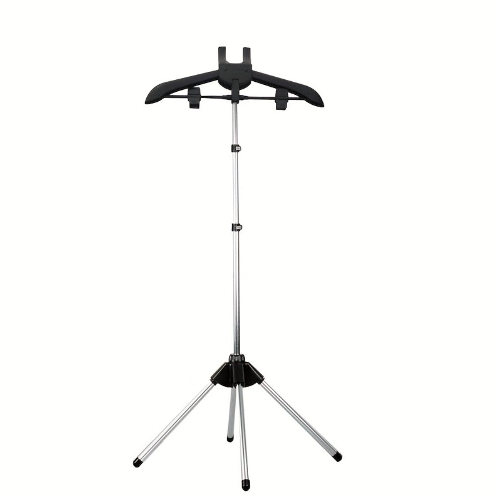 Telescopic Garment Drying Stand with Three Rotating Hanger Arms, Adjustable Height and Gray or Black Finish