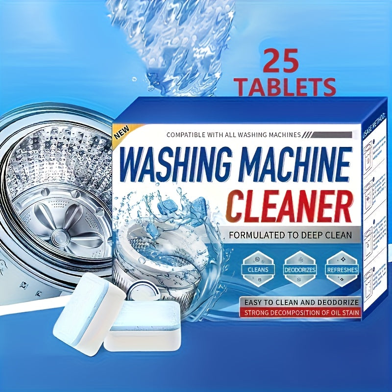 Washer Cleaner Tablets 25 Pack 2-in-1 Washing Machine and Dishwasher Cleaner Deodorizer for Entryways, Bedrooms and Living Spaces
