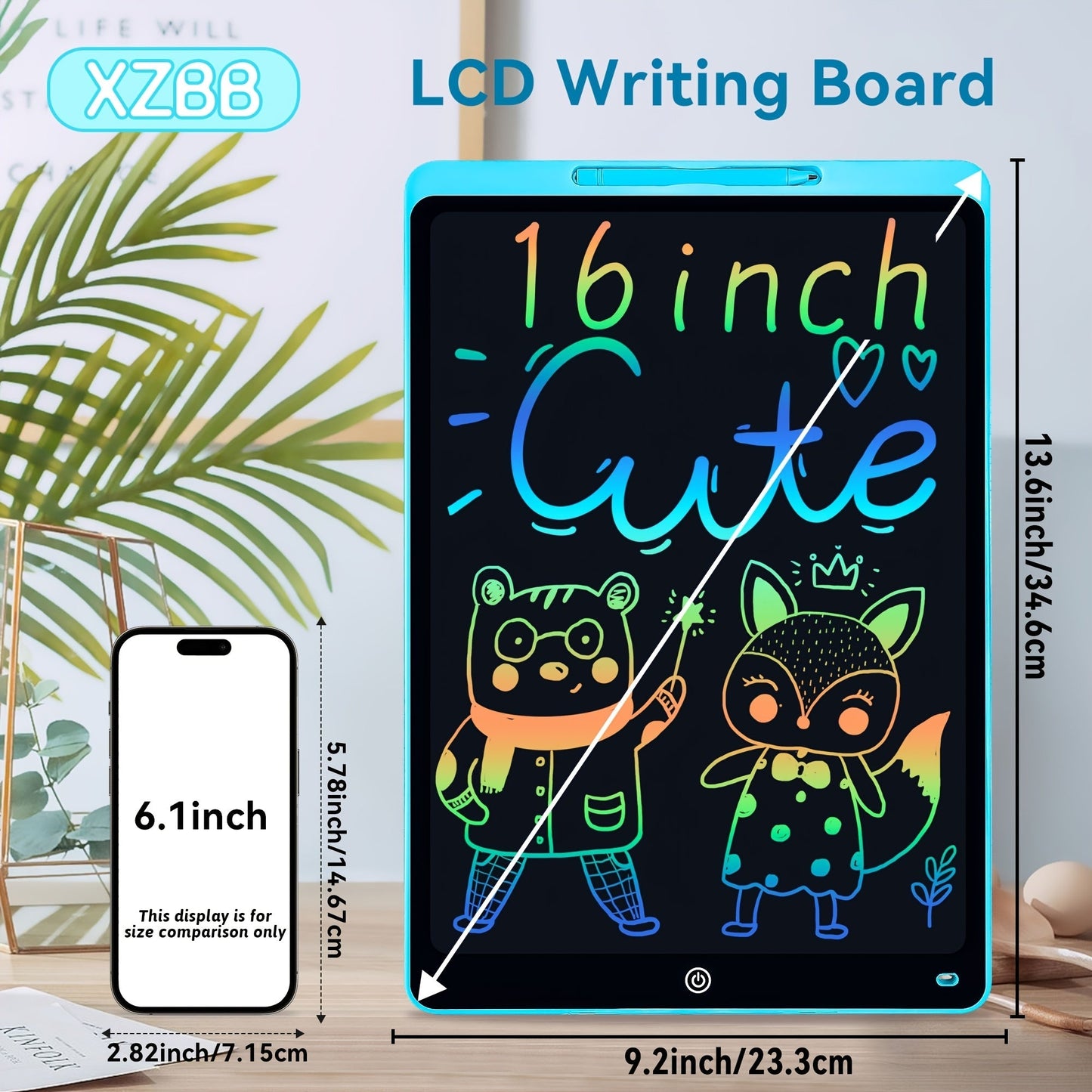 Large LCD Drawing Tablet for Kids 16 & 20 Inch, Colorful Erasable Electronic Doodle Board Reusable Writing Pad