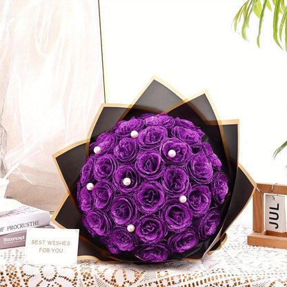 Artificial Flowers Flash-Shine Rose Bouquet in 24 or 36-Piece Sets across Five Color Options