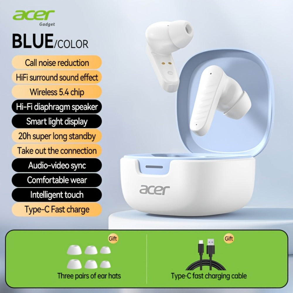 Wireless Earbuds Mini Lightweight In-Ear with ENC Call Processing, Touch Controls and Three Colors