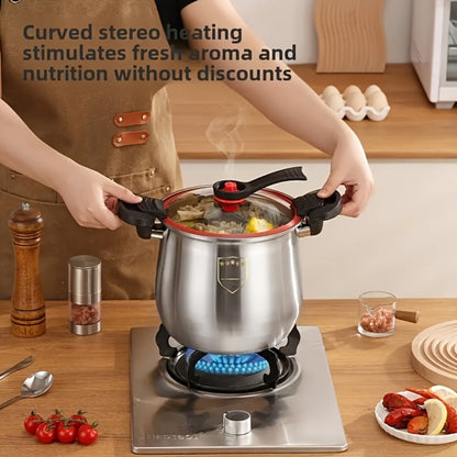 304 Stainless Steel Stew Pot Large, Food-Grade Non-Stick Multipurpose Cooker, Induction & Gas Stove Compatible Soup Pot for Home Kitchen