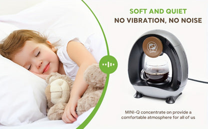 Compact Single-Serve Coffee Maker for Pods, Grounds or Tea with 4-8oz Serving Label and Four Colors