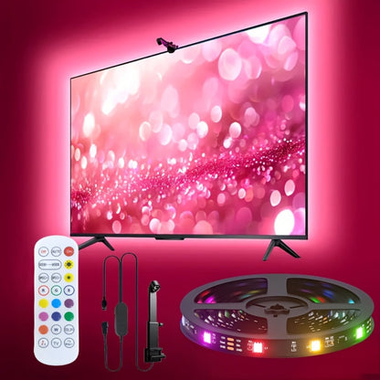 TV Backlight LED Strip Lights RGB 12.5ft – USB Powered Bias Lighting for 35-80 Inch TVs for Home, Desk and Accent Lighting