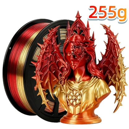 3D Printer Filament Dual-Color PLA 1.75mm 250g Spool with Nine Two-Tone Color Combinations